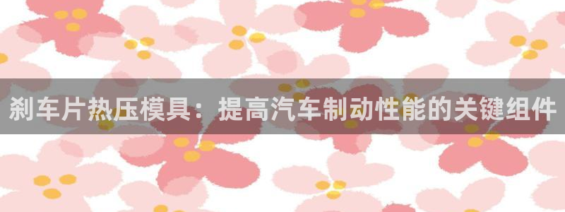 emc易倍官网app下载：刹车片热压模具：提高汽车制动性