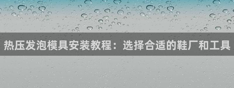 emc易倍官方下载：热压发泡模具安装教程：选择合适的鞋厂
